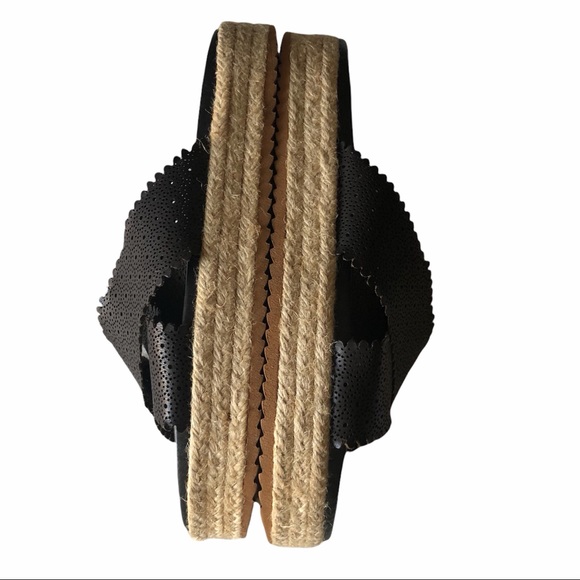 MATISSE Leather Sandals Espadrilles Sz 9M Black - Picture 10 of 10